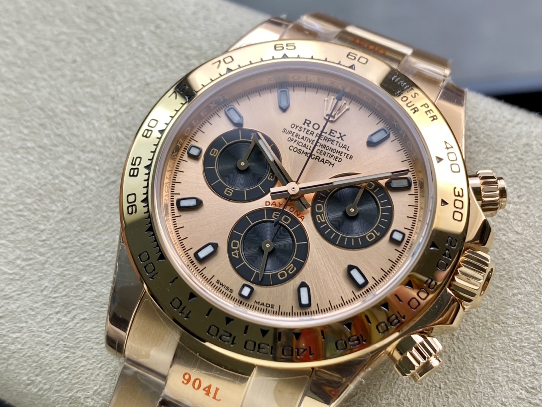 N廠手錶高仿勞力士全玫瑰金迪通拿系列專屬Cal.4130自動上鏈機芯複刻手錶