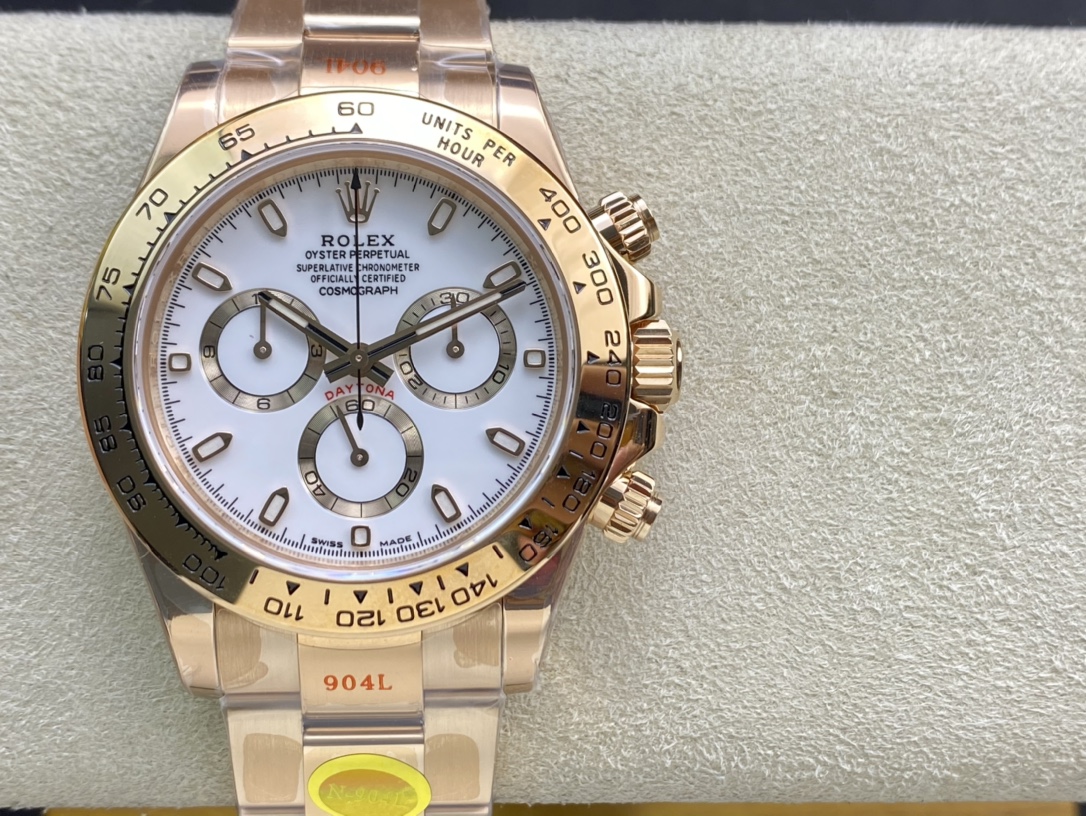 N廠手錶高仿勞力士全玫瑰金迪通拿系列Cal.4130機芯複刻手錶