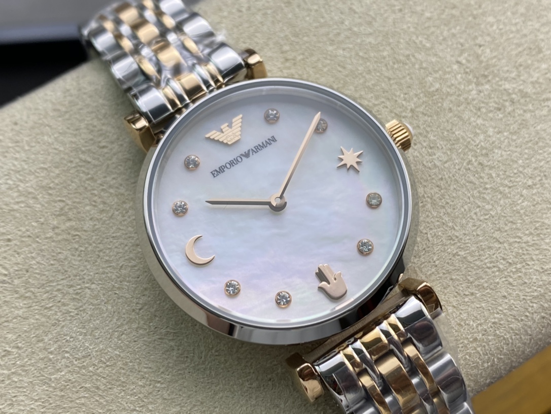 原廠阿瑪尼原單品牌：EMPORIO ARMANI／阿瑪尼型號：ar80037機芯種類：石英表手錶