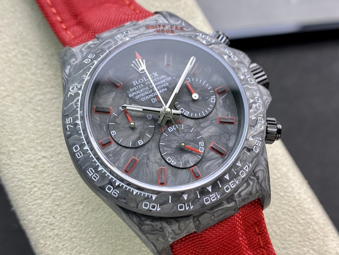 JH Factory仿表勞力士碳纖維定制版宇宙計時迪通拿系列高仿手錶