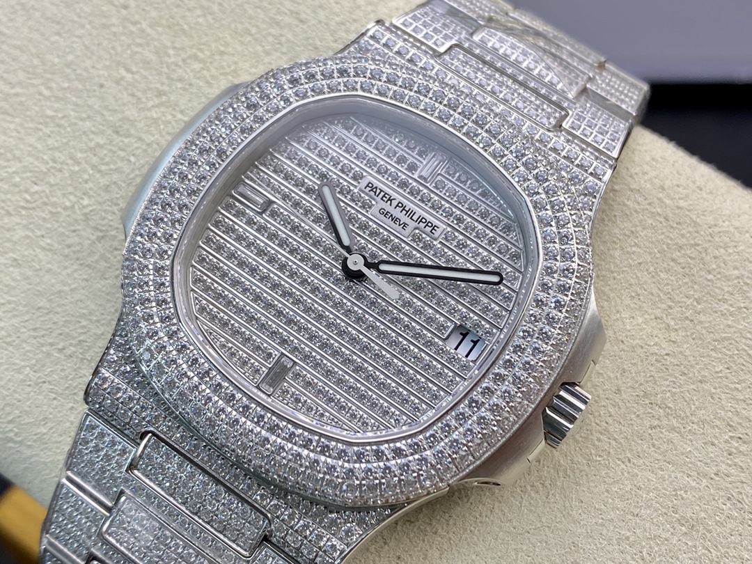 仿表PPF廠手錶V4版百達翡麗滿鑽超級鸚鵡螺高仿表,N廠手錶