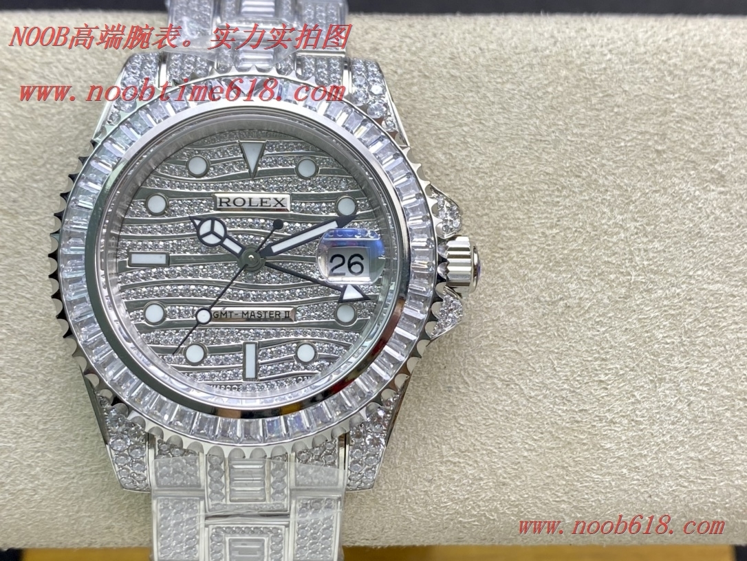 仿錶,TW廠手錶勞力士滿天星腕表勞力士滿鑽格林尼治型II的密鑲鑽特別款ROLEX116769TBR-74779B