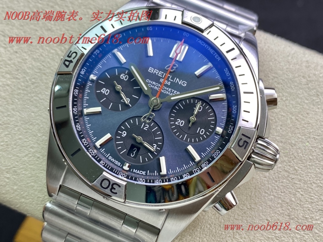 TF廠手錶新品百年靈Chronomat計時子彈輥珠帶機械計時系列精鋼雲層銀自動機械男表