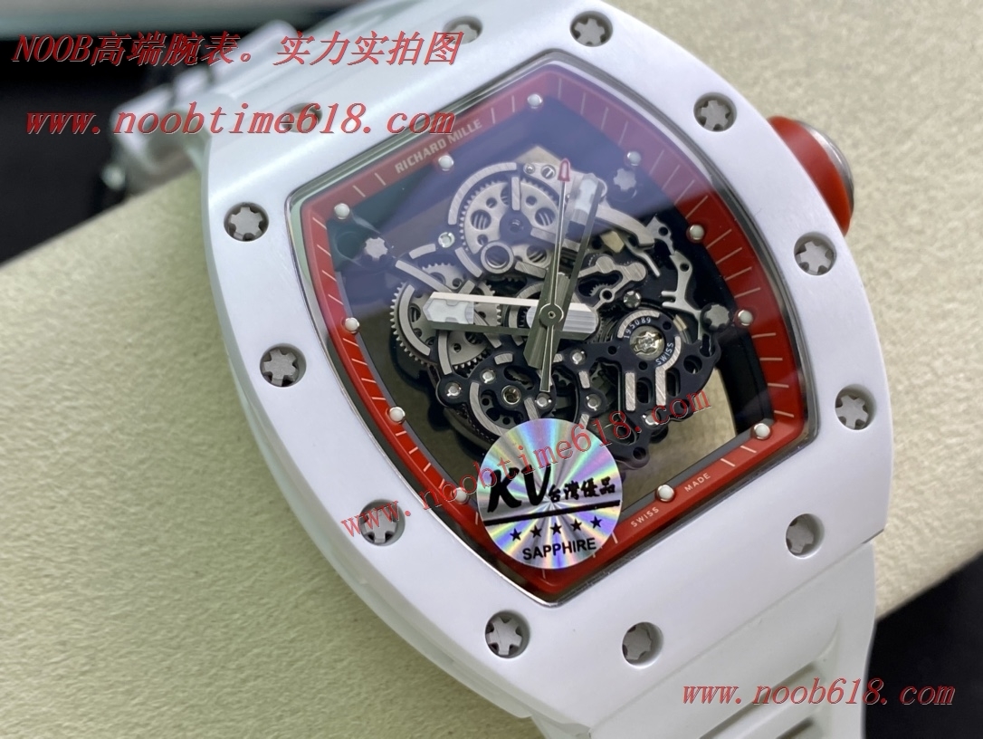 KV factory理查德米勒全新RM-055進口白色陶瓷“V2”升級版複刻錶