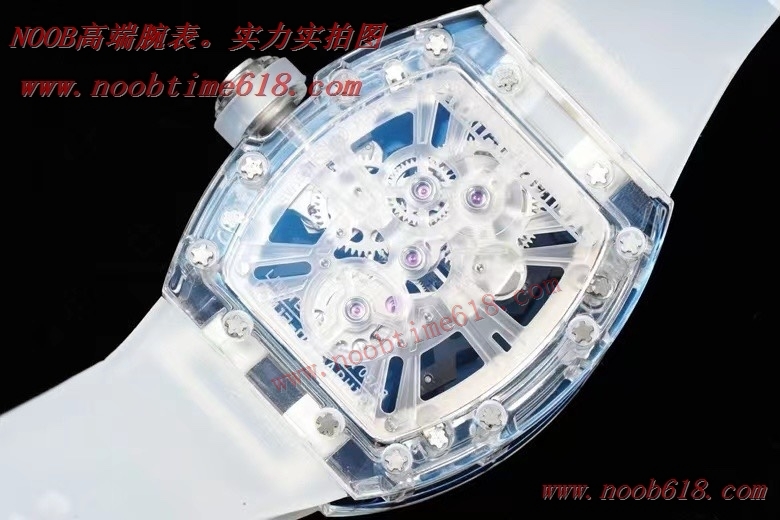 透明陀飛輪手錶,RM Factory理查德米勒RM12-01陀飛輪藍寶石透明版仿錶