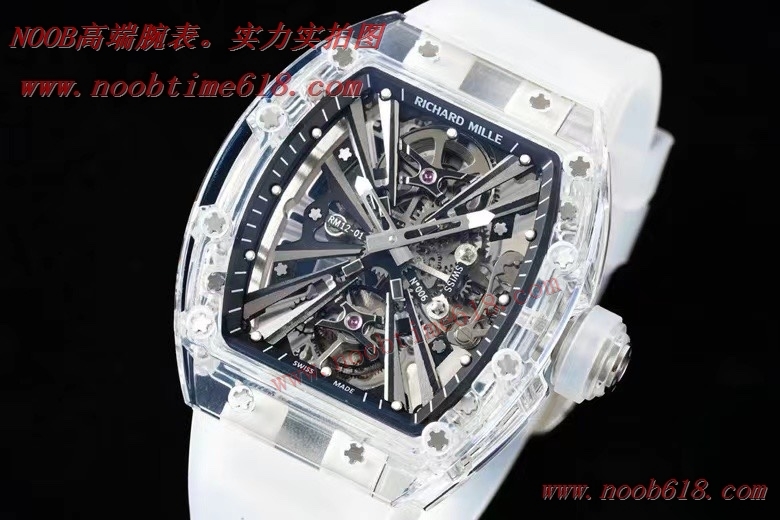 透明陀飛輪手錶,RM Factory理查德米勒RM12-01陀飛輪藍寶石透明版仿錶