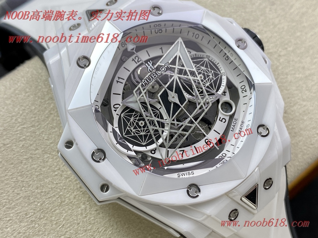 手錶貨源,批發代發手錶,ZF陶瓷之王HUBLOT宇舶表全新Big Bang Sang Bleu II刺青二代腕表仿錶