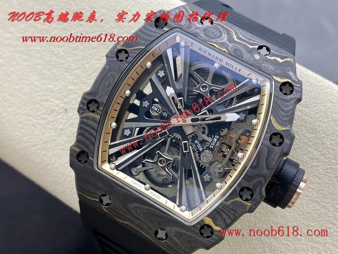 精仿錶,理查德RM12陀飛輪獨家的複合材料Gold Carbon TPT金碳纖維製作瑞士仿錶